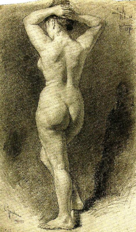 Ernst Josephson a model who would have considered unduly fat a few decades earlier was now permitted to be the subject of artistic study oil painting image